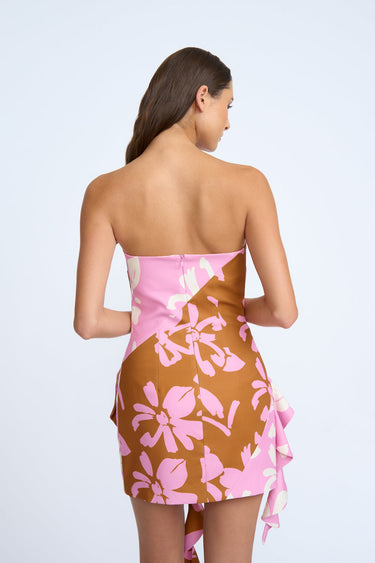 BY JOHNNY - CADENCE FRILL MINI DRESS - PINK CLAY IVORY - STUDIO JO STORE